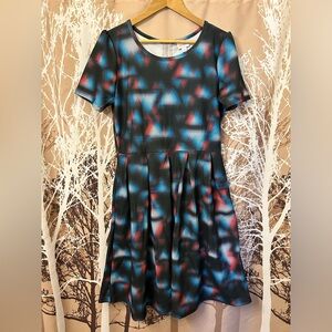 LuLaRoe XL Amelia Multicolor Geometric Dress